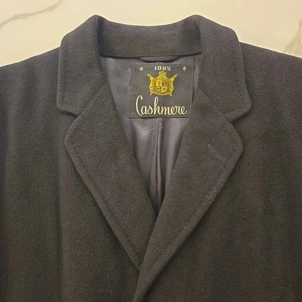 VTG 100% Cashmere USA Union Made Anderson Little Co. Coat Mens Size Large Black